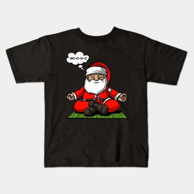 Santa Christmas Meditation Kids T-Shirt by underheaven